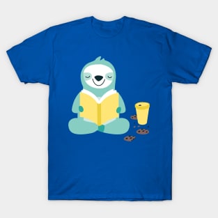 Lazy Sloth Reading T-Shirt